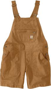 Брюки Carhartt Rugged Flex Relaxed Fit Canvas Ladies short Dungarees, коричневый