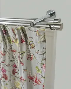 Карниз для штор GARESA "BOSTON", 2 направляющие, желаемая длина, внутренняя направляющая комплекта штор, простота установки, выдвижная 470 см, Ø 20 мм, цвет silberfarben