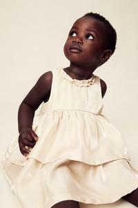 Платье с ярусной юбкой H&M, бежевый