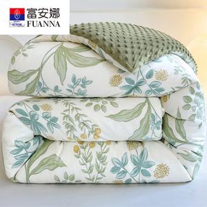 Fuanna Одеяло 180х220 см, вес 3,35 кг, 100% хлопок с лицевой стороны, велюр с изнанки