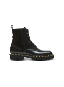 Армейские ботинки из лакированной кожи Balmain, черный