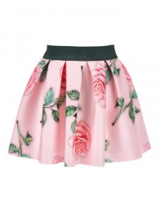 Monnalisa плиссированная юбка мини с цветочным принтом, розовый