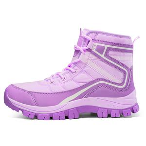 MUSNODO Женские зимние ботинки с термоабразивной амортизацией, короткие, до середины голени, фиолетовые