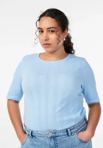 Футболка с принтом mit lochstickerei Zizzi, Powder Blue