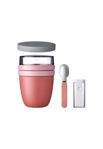 Розово-красный ланчпот с закусочной крышкой и складной ложкой Ellipse 500 (+ 200 мл) Mepal