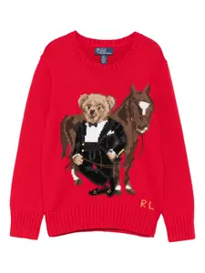 Свитер с принтом Polo Ralph Lauren Kids, красный