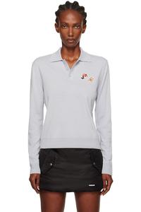 Двухшовное трикотажное поло We11Done, серый