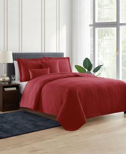 Комплект постельного белья Ellipse с тиснением, 4 предмета, размер Twin/Twin XL Nestl, Burgundy