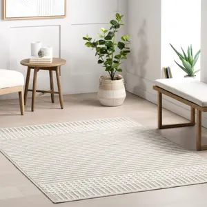 Ковер Yulia Geometric Bands Area Rug nuLOOM, 160x231 см, светло-серый