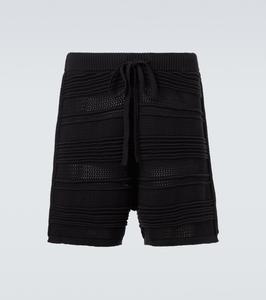 Бермуды из хлопковой смеси, связанные крючком Commas, черный