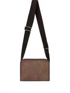 Маленькая месенджер-сумка Arnica с узором "пейсли" Etro, коричневый