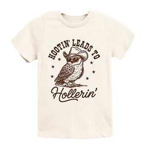 Футболка с коротким рукавом Hootin' leads to hollerin' owl youth The Juniper Shop, Cream
