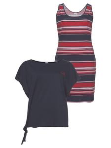 Платье из джерси в темно-синюю, красную и синюю полоску Kangaroos