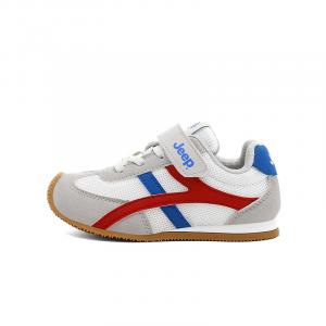 Jeep Беговые кроссовки из искусственной кожи и текстильного полотна White Blue Red для детей