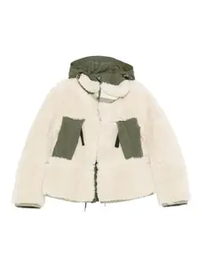 Куртка с капюшоном и панелями Sacai, нейтральный