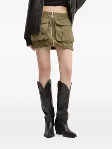 Мини-юбка с молнией и передними карманами Hugo, зеленый