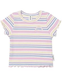 Huxbaby футболка с радужной полоской и ребристым воротом, мультиколор