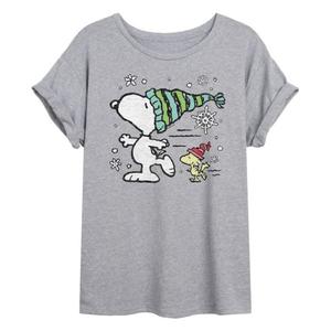 Футболка Juniors peanuts snoopy &amp; woodstock skate oversize Licensed Character, серый