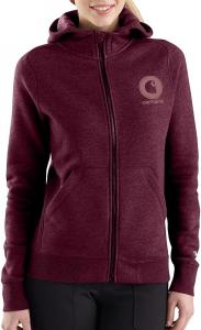 Carhartt Women's 103403 Women's Force Delmont худи на молнии, Mangosteen Heather