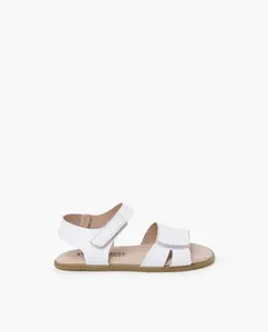 Открытые босоножки для девочек barefoot с кожаным верхом и нескользящей подошвой Pisamonas, белый