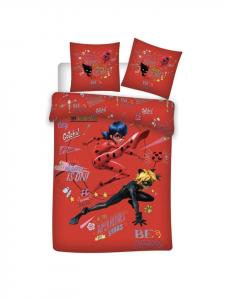 Постельное белье из органического хлопка Miraculous Ladybug 140x200 см красного цвета COFI 1453