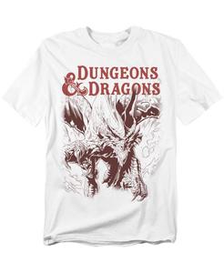 Мужская футболка с изображением дракона из игры Dungeons & Dragons D&D, White