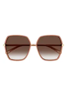 Солнцезащитные очки CH0262S в геометричной оправе Chloé, розовый