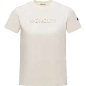 Футболка с логотипом Moncler, айвори