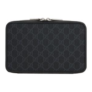 GUCCI Мужская черная кожаная сумка через плечо