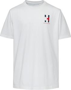 Футболка Tommy Hilfiger для мальчиков с короткими рукавами, однотонная матовая, с круглым вырезом, мягкая, удобная, свободного кроя, Bright White