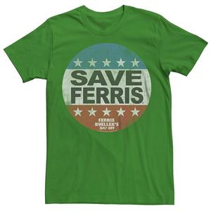 Мужская футболка Ferries Bueller Save Ferris с рисунком Licensed Character, цвет Kelly