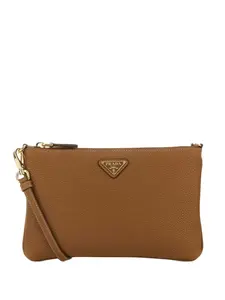 Сумка через плечо с логотипом Prada, коричневый