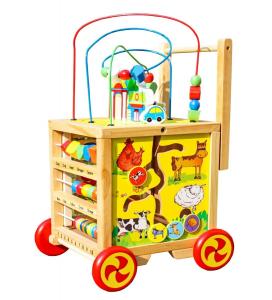 Деревянный аттракцион с сортером развивающий для детей, развивающий моторику. MINEXO