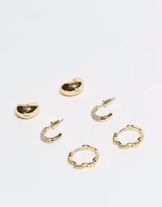 Набор из 3 серег-капель и цепочек sophiiaa из золота с паве Aldo