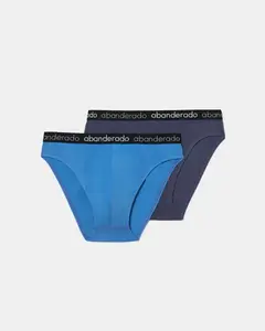 Набор из двух мужских трусов из эластичного хлопка Abanderado, синий