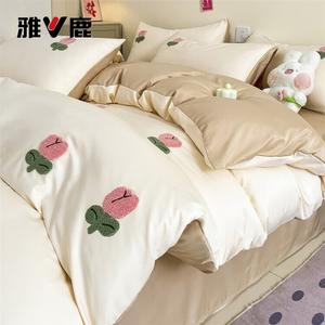 Yalu Комплект постельного белья 1,5 спальный, 4 предмета: пододеяльник 200x230 см, простыня на резинке