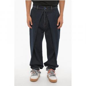 Джинсы Regular Fit со складками, 17 см Marcelo Burlon, Blue