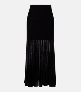 Юбка Ezra из плиссированной полупрозрачной креповой ткани Isabel Marant, черный