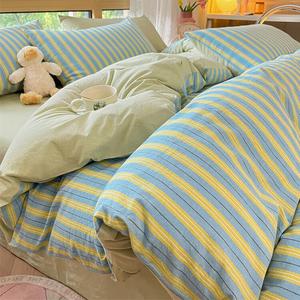 Jie Liya Комплект постельного белья 1,8 м, 4 предмета: пододеяльник 200x230 см, простыня, 2 наволочки, активная печать, устойчивость к выцветанию, усадке, цвет Yuyulanhuang