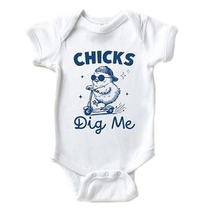 Боди с коротким рукавом и принтом "Chicks dig me scooter" The Juniper Shop, White