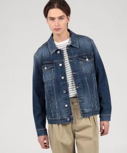 Джинсовая куртка-тракер PT TORINO из эластичного денима Tomorrowland Men, цвет 65 Blue