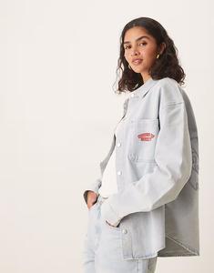 Рубашка из денима с вышивкой «Take a Trip», легкая, с эффектом бриза House Of Sunny