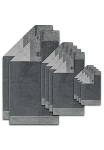 Набор полотенец Cawö, 10 штук, серо-черный