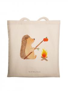 Сумка-шоппер Hedgehog Grill без слогана в кремовом цвете Mr. & Mrs. Panda