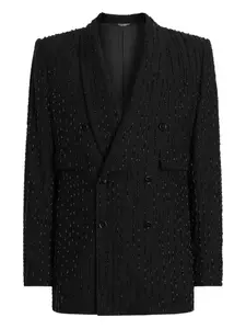 Двубортный пиджак в полоску Dolce & Gabbana, черный