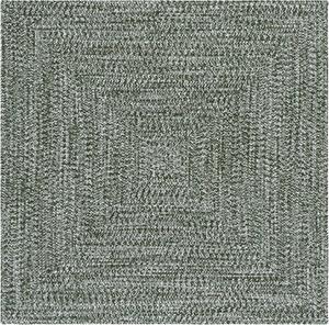 Ковер SAFAVIEH, 153 x 153 см, Washable Rug Braided Collection - Dark Green, ручной работы, для помещений и улицы, устойчивый к погодным условиям, идеально для патио, гостиной, прихожей, столовой (BRA260X)