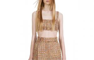 Футболка-майка Self-portrait верблюжьего золотого цвета