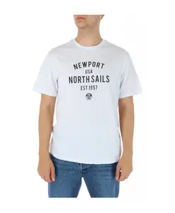 Синяя футболка с короткими рукавами и круглым вырезом North Sails, белый