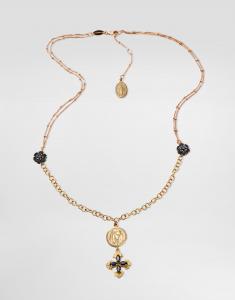 Ожерелье sicily из желтого и красного золота 18 карат с черными сапфирами Dolce & Gabbana, мультиколор