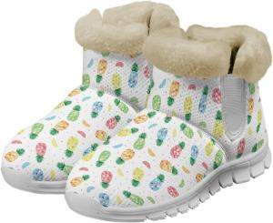 Зимние женские сапоги Fruits Snow с теплой флисовой подкладкой, противоскользящие, уютные и легкие для дома и улицы Fuxowvby, Pineapple